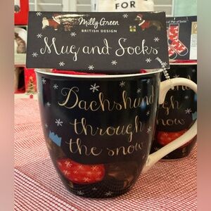 Dachshund Mug through the Snow Valentine gift ready  Milly Green NWT